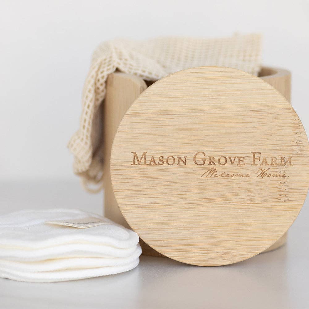 Organic Facial Pads with Bamboo Caddy